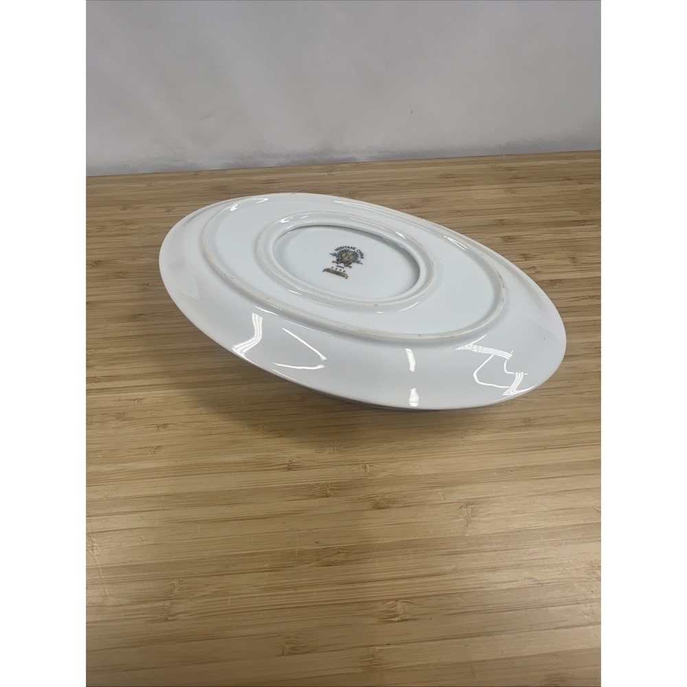 Noritake Bluebell 5558 Gravy Boat w Underplate Japan Blue Rim Platinum - Picture 6 of 8